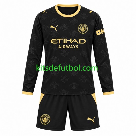 Equipación completa Niño Manchester City Camiseta de visitante 2026-2027 Manga Larga