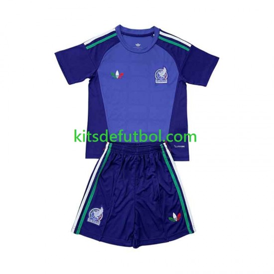 Equipación completa Niño México Portero 2026 Camiseta de visitante Manga Corta