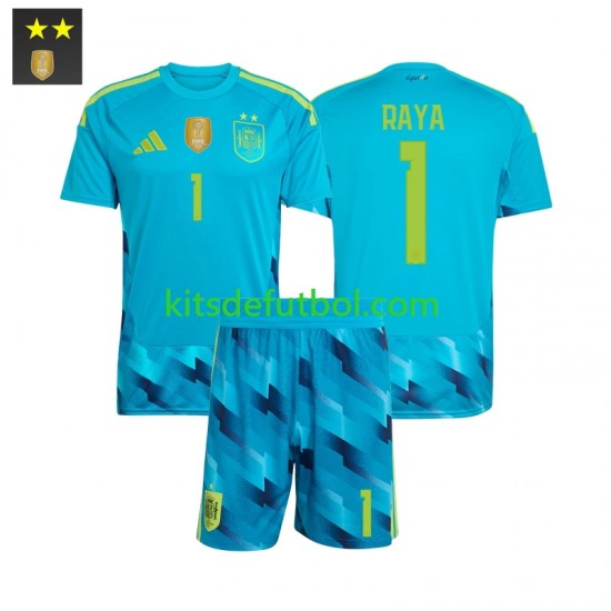Equipación completa Niño España Portero David Raya 1 Camiseta de local 2026-2027 Manga Corta