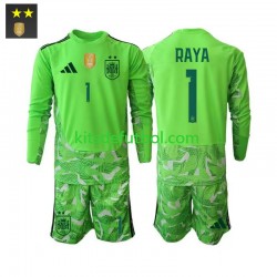 Equipación completa Niño España Portero David Raya 1 Camiseta alternativa 2026-2027 Manga Larga