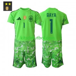 Equipación completa Niño España Portero David Raya 1 Camiseta alternativa 2026-2027 Manga Corta