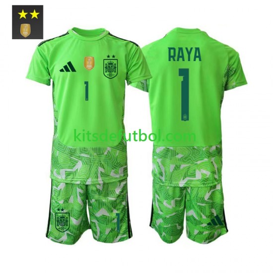 Equipación completa Niño España Portero David Raya 1 Camiseta alternativa 2026-2027 Manga Corta