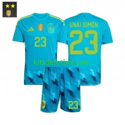 Equipación completa Niño España Portero Unai Simon 23 Camiseta de local 2026-2027 Manga Corta