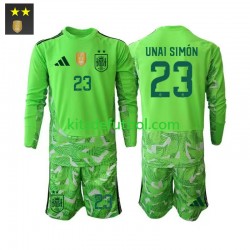 Equipación completa Niño España Portero Unai Simon 23 Camiseta alternativa 2026-2027 Manga Larga