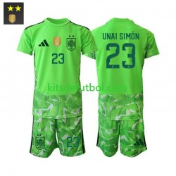 Equipación completa Niño España Portero Unai Simon 23 Camiseta alternativa 2026-2027 Manga Corta