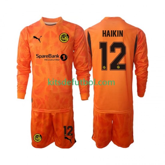 Equipación completa Niño FK Bodø/Glimt  Portero Nikita Haikin 12 2025 Camiseta de visitante Manga Larga