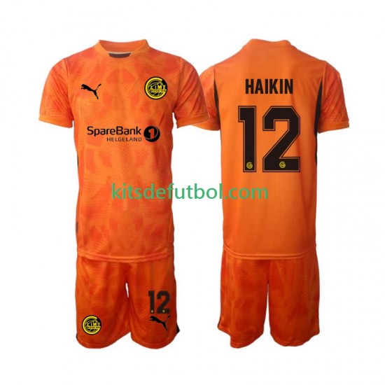Equipación completa Niño FK Bodø/Glimt  Portero Nikita Haikin 12 2025 Camiseta de visitante Manga Corta