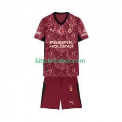 Equipación completa Niño Galatasaray Camiseta alternativa 2025-2026 Manga Corta
