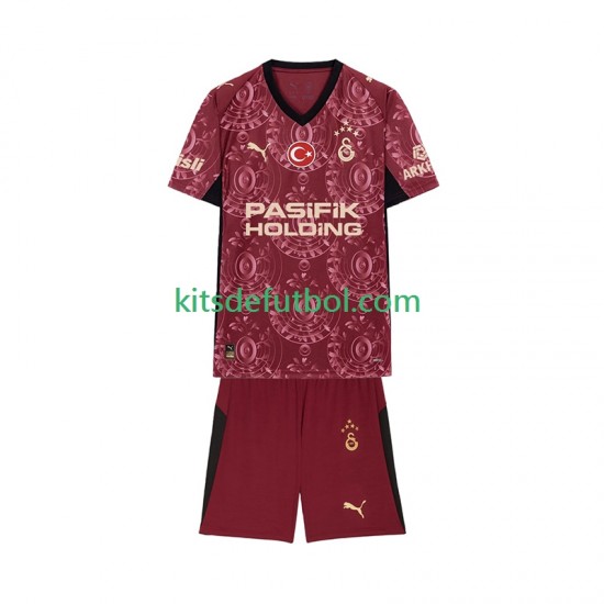 Equipación completa Niño Galatasaray Camiseta alternativa 2025-2026 Manga Corta