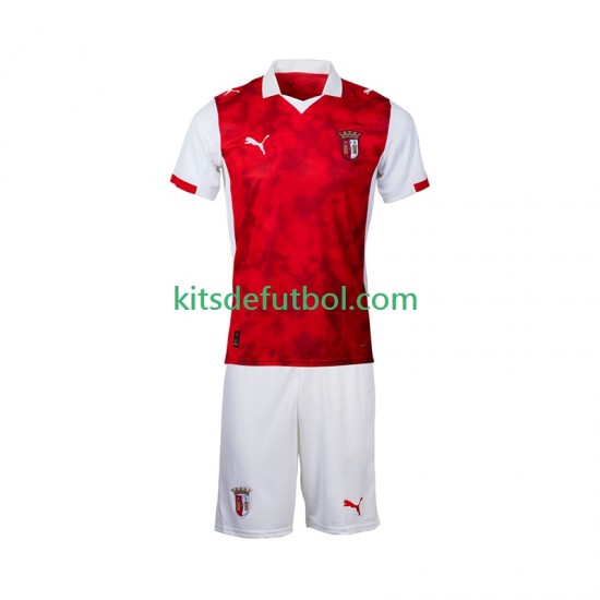 Equipación completa Niño SC Braga Camiseta de local 2025-2026 Manga Corta