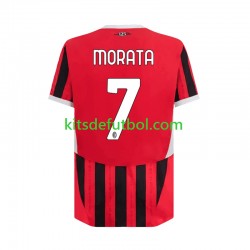 AC Milan Alvaro Morata 7 Hombre Camiseta de local 2024-2025 Manga Corta
