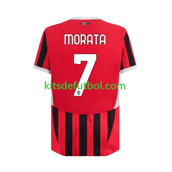 AC Milan Alvaro Morata 7 Hombre Camiseta de local 2024-2025 Manga Corta