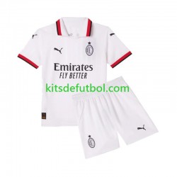 Equipación completa Niño AC Milan Camiseta de visitante 2024-2025 Manga Corta