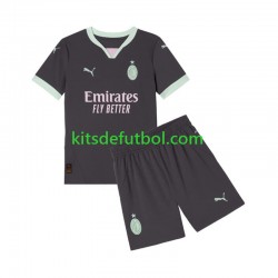 Equipación completa Niño AC Milan Camiseta alternativa 2024-2025 Manga Corta