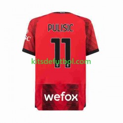 AC Milan Christian Pulisic 11 Hombre Camiseta de local 2023-2024 Manga Corta
