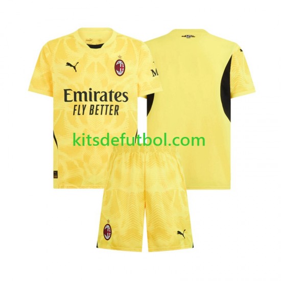 Equipación completa Niño AC Milan Portero Camiseta de visitante 2024-2025 Manga Corta