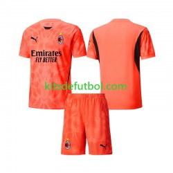 Equipación completa Niño AC Milan Portero Camiseta Cuarta 2024-2025 Manga Corta