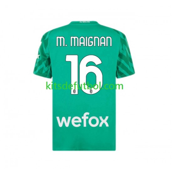 AC Milan Portero Mike Maignan 16 Hombre Camiseta de local 2023-2024 Manga Corta AC Milan Portero Mike Maignan 16 Hombre Camiseta de local 2023-2024 Manga Corta