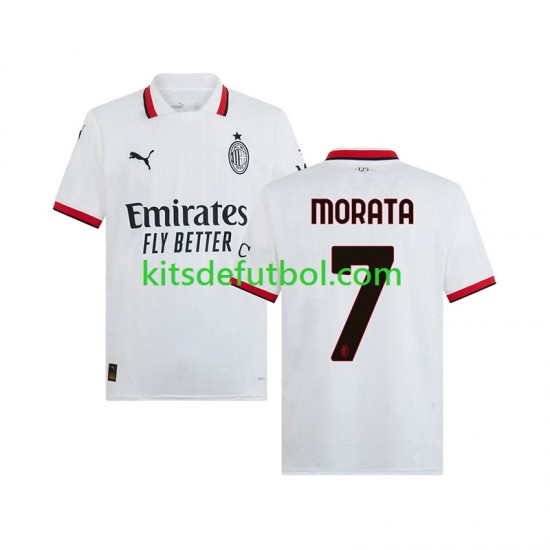 AC Milan Morata 7 Hombre Camiseta de visitante 2024-2025 Manga Corta