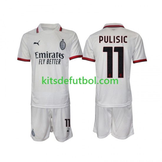 Equipación completa Niño AC Milan Pulisic 11 Camiseta de visitante 2024-2025 Manga Corta