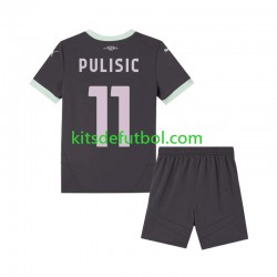 Equipación completa Niño AC Milan Pulisic 11 Camiseta alternativa 2024-2025 Manga Corta