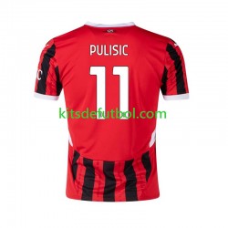 AC Milan Pulisic 11 Hombre Camiseta de local 2024-2025 Manga Corta