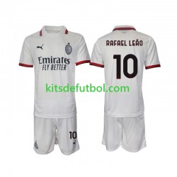 Equipación completa Niño AC Milan Rafael Leao 10 Camiseta de visitante 2024-2025 Manga Corta