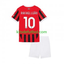 Equipación completa Niño AC Milan Rafael Leao 10 Camiseta de local 2024-2025 Manga Corta