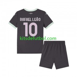 Equipación completa Niño AC Milan Rafael Leao 10 Camiseta alternativa 2024-2025 Manga Corta
