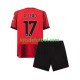 Equipación completa Niño AC Milan Rafael Leao 17 Camiseta de local 2023-2024 Manga Corta