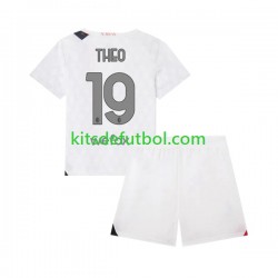 Equipación completa Niño AC Milan Theo 19 Camiseta de visitante 2023-2024 Manga Corta