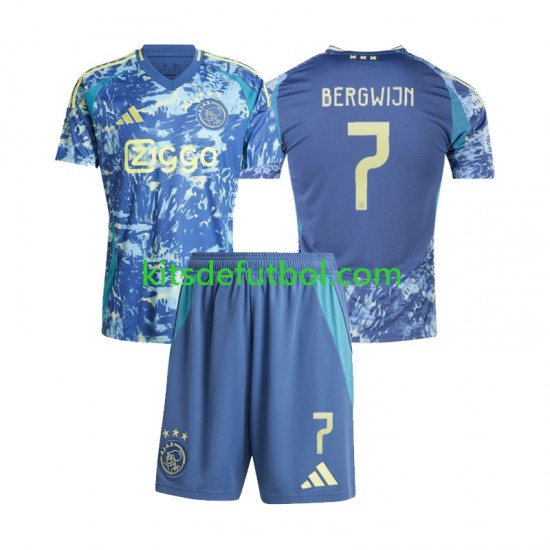 Equipación completa Niño AFC Ajax Steven Bergwijn 7 Camiseta de visitante 2024-2025 Manga Corta