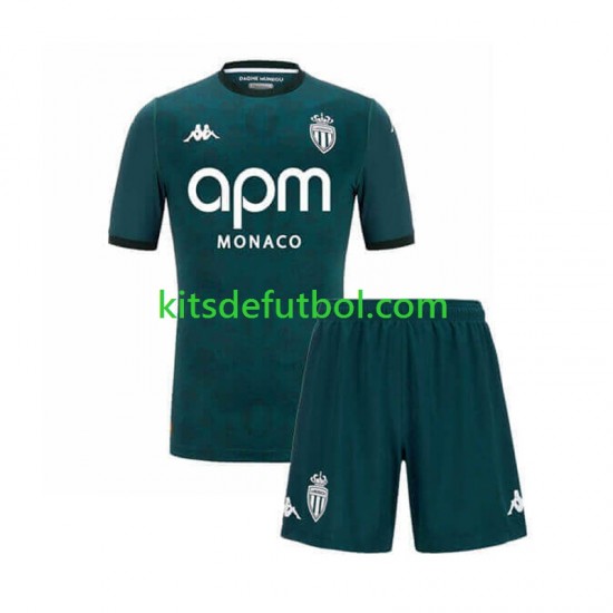 Equipación completa Niño AS Monaco Camiseta de visitante 2024-2025 Manga Corta