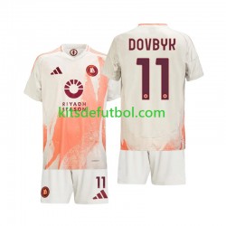 Equipación completa Niño AS Roma Artem Dovbyk 11 Camiseta de visitante 2024-2025 Manga Corta