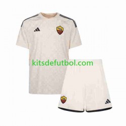 Equipación completa Niño AS Roma Camiseta de visitante 2023-2024 Manga Corta
