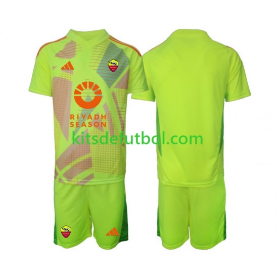 Equipación completa Niño AS Roma Portero Camiseta de visitante 2024-2025 Manga Corta