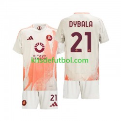 Equipación completa Niño AS Roma Paulo Dybala 21 Camiseta de visitante 2024-2025 Manga Corta
