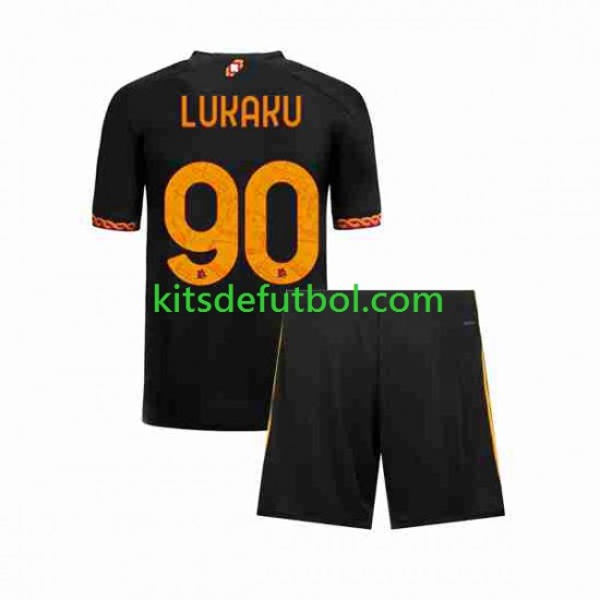 Equipación completa Niño AS Roma Romelu Lukaku 90 Camiseta alternativa 2023-2024 Manga Corta