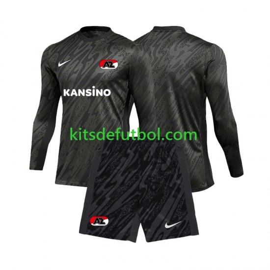 Equipación completa Niño AZ Alkmaar Portero Camiseta de visitante 2024-2025 Manga Larga