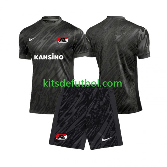 Equipación completa Niño AZ Alkmaar Portero Camiseta de visitante 2024-2025 Manga Corta
