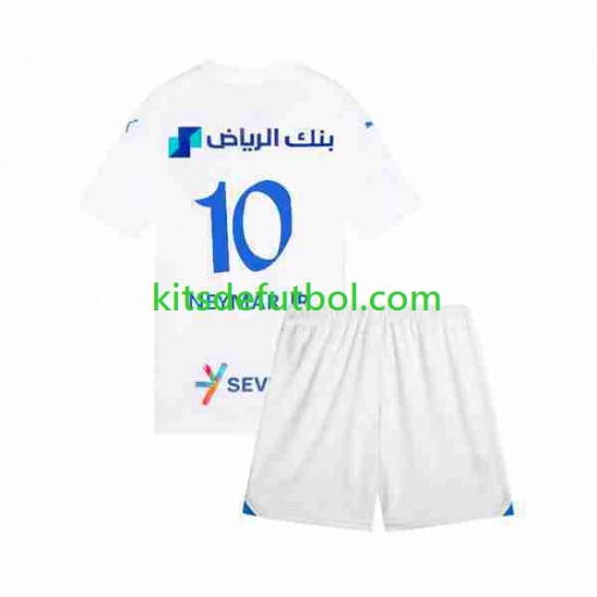 Equipación completa Niño Al-Hilal Neymar JR 10 Camiseta de visitante 2023-2024 Manga Corta
