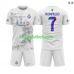 Equipación completa Niño Al-Nassr Ronaldo 7 Camiseta alternativa 2023-2024 Manga Corta
