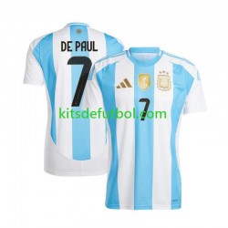 Argentina De Paul 7 Copa America 2024 Hombre Camiseta de local Manga Corta
