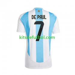 Argentina De Paul 7 Copa America 2024 Hombre Camiseta de local Manga Corta