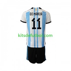 Equipación completa Niño Argentina Di Maria 11 World Cup 2022 Camiseta de local Manga Corta
