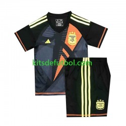 Equipación completa Niño Argentina Portero 2024 Camiseta Negro de local Manga Corta