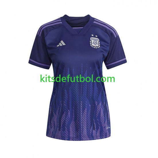 Argentina World Cup 2022 Mujer Camiseta de visitante Manga Corta