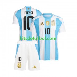 Equipación completa Niño Argentina Lionel Messi 10 Copa America 2024 Camiseta de local Manga Corta
