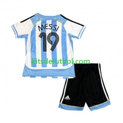 Equipación completa Niño Argentina Lionel Messi 19 Retro 2006 Camiseta de local Manga Corta