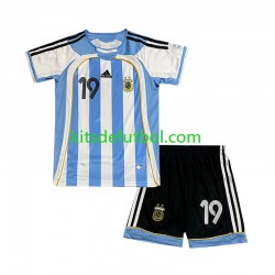 Equipación completa Niño Argentina Lionel Messi 19 Retro 2006 Camiseta de local Manga Corta